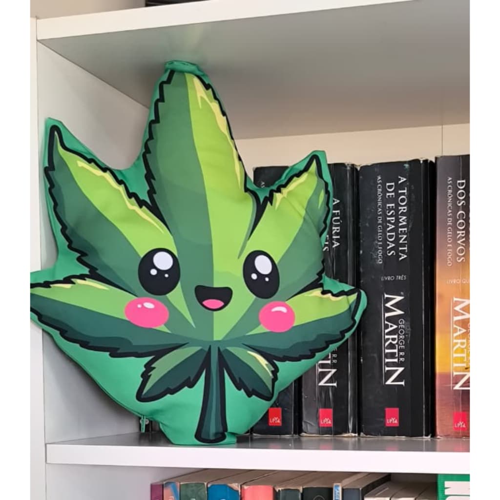 Almofada 3D ervinha - Folha Erva Verde - Presente - Decoração - Criativo