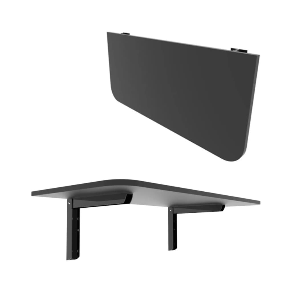 Mesa de parede Suspensa Dobrável com Suporte 90x40 Cm PRETA