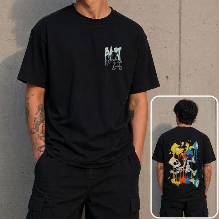 Camiseta Unissex Streetwear Masculina Feminina 100% Algodão Estampada BART SIMPSON