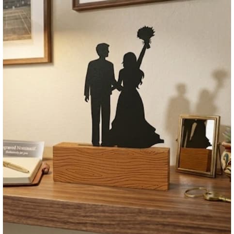 Troféu Dia dos Namorados Silhueta Casal Presente Romântico Decorativo Amor Lembrança Especial