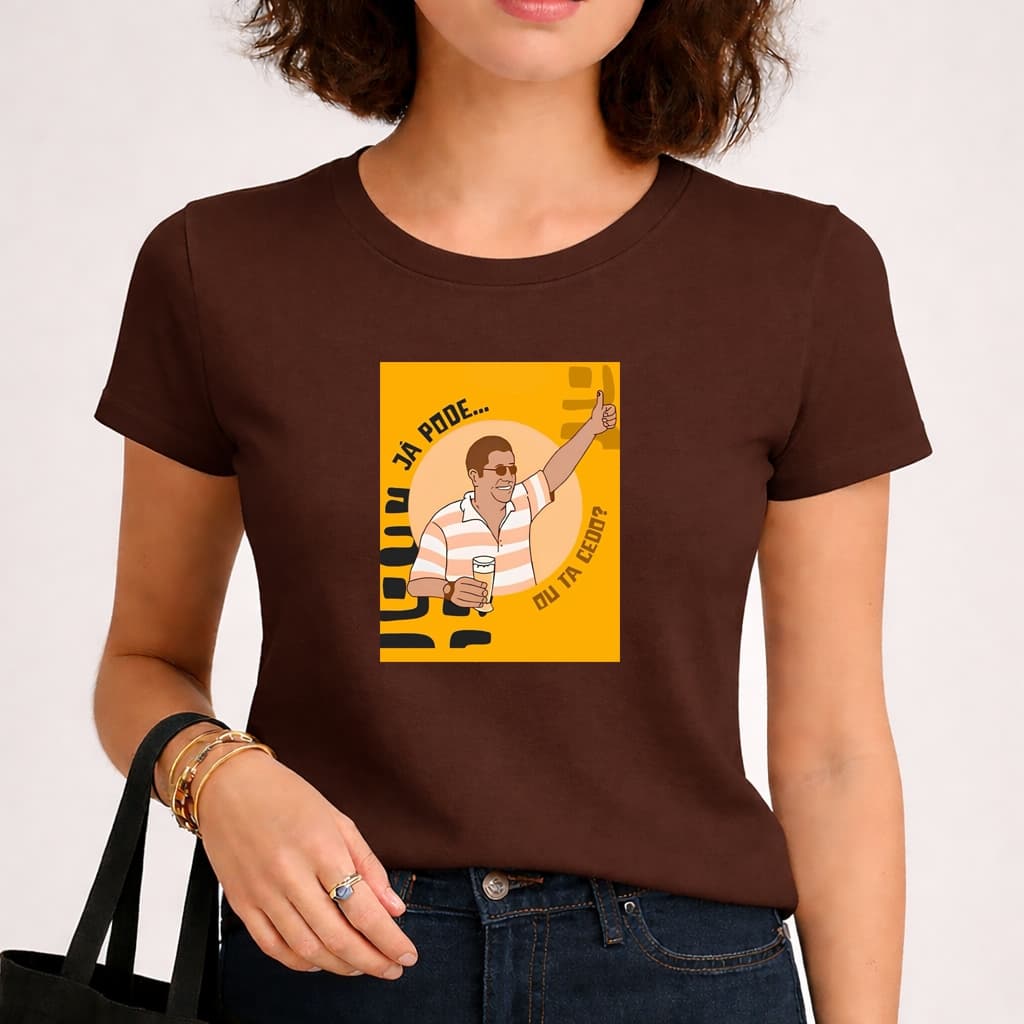 Camiseta Blusa Babylook Feminina Tendencia Frasesv Já Pode Ou Ta Cedo Cerveja Samba Pagode  100% Algodão