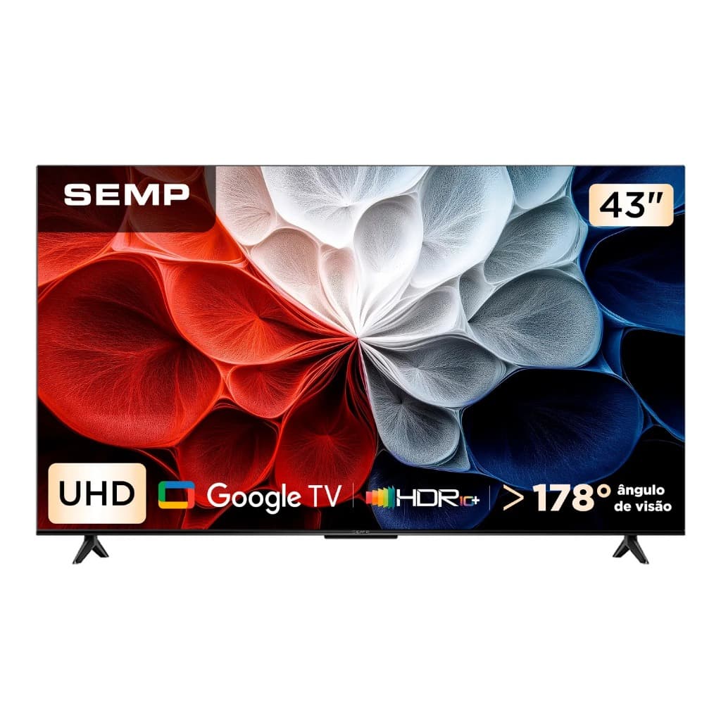 Smart TV Semp 43" LED HVA 4K S62 Google TV Dolby Audio 43S62