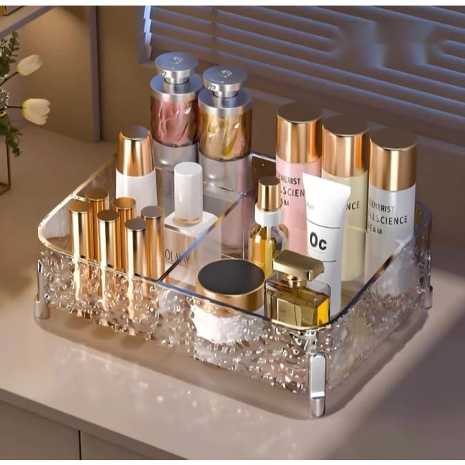 Caixa de armazenamento Acrílico Organizador de Maquiagem Cosméticos Perfumes Cesto Transparente Luxo