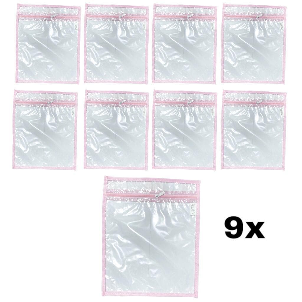 Kit com 9 SACOS organizadores ROSA maternidade viagem multiuso
