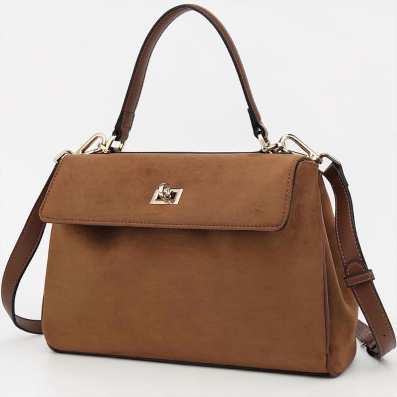 Bolsa Feminina Transversal Suede Tiracolo Alça de Mão Elegante