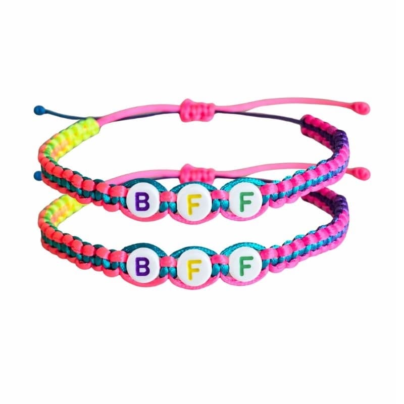 Kit Duas Pulseiras BFF Colorida Ajustável /Pulseira Amizade Macramê Ajustável Melhores Amigas