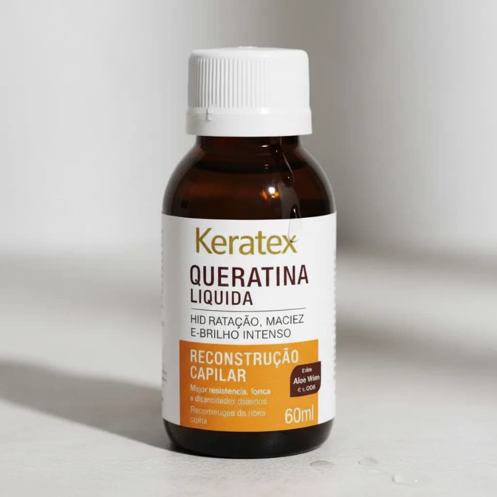Sérum Hidratante Queratina Líquida Keratex 60mL Hidratação Reconstrutor Capilar Cabelos Danificados