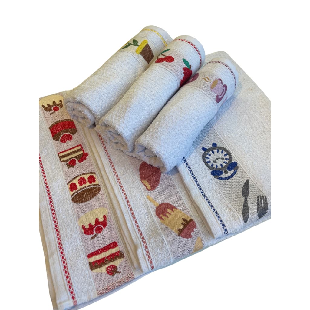 Kit 6 Pano de Prato Copa Atoalhado – Toalha de Louça Grande 45x75, Absorvente e Durável