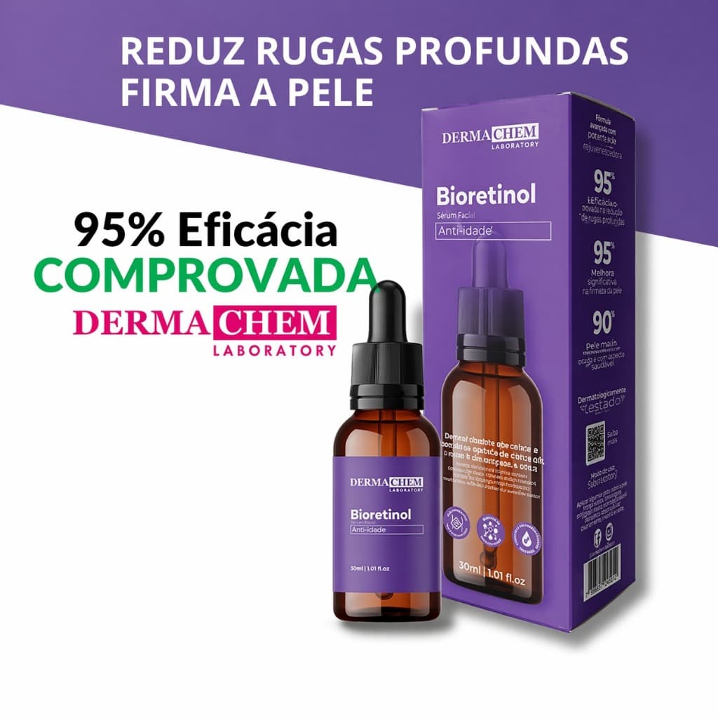 Sérum Bioretinol 30ml Anti Rugas Profundas Restaura e Firma a Pele Original Dermachem