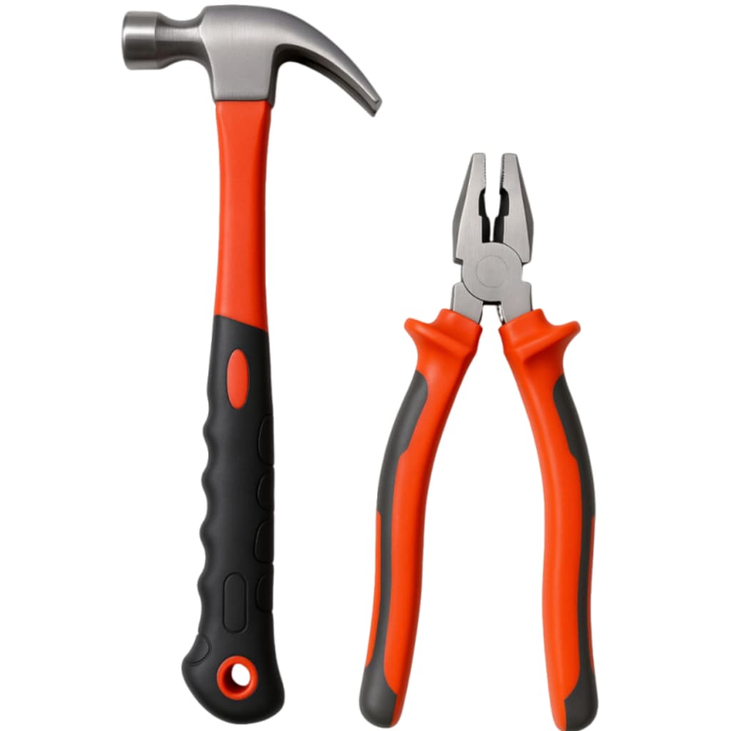kit Ferramentas martelo unha + alicate universal 8 polegadas uso profissional e domestico