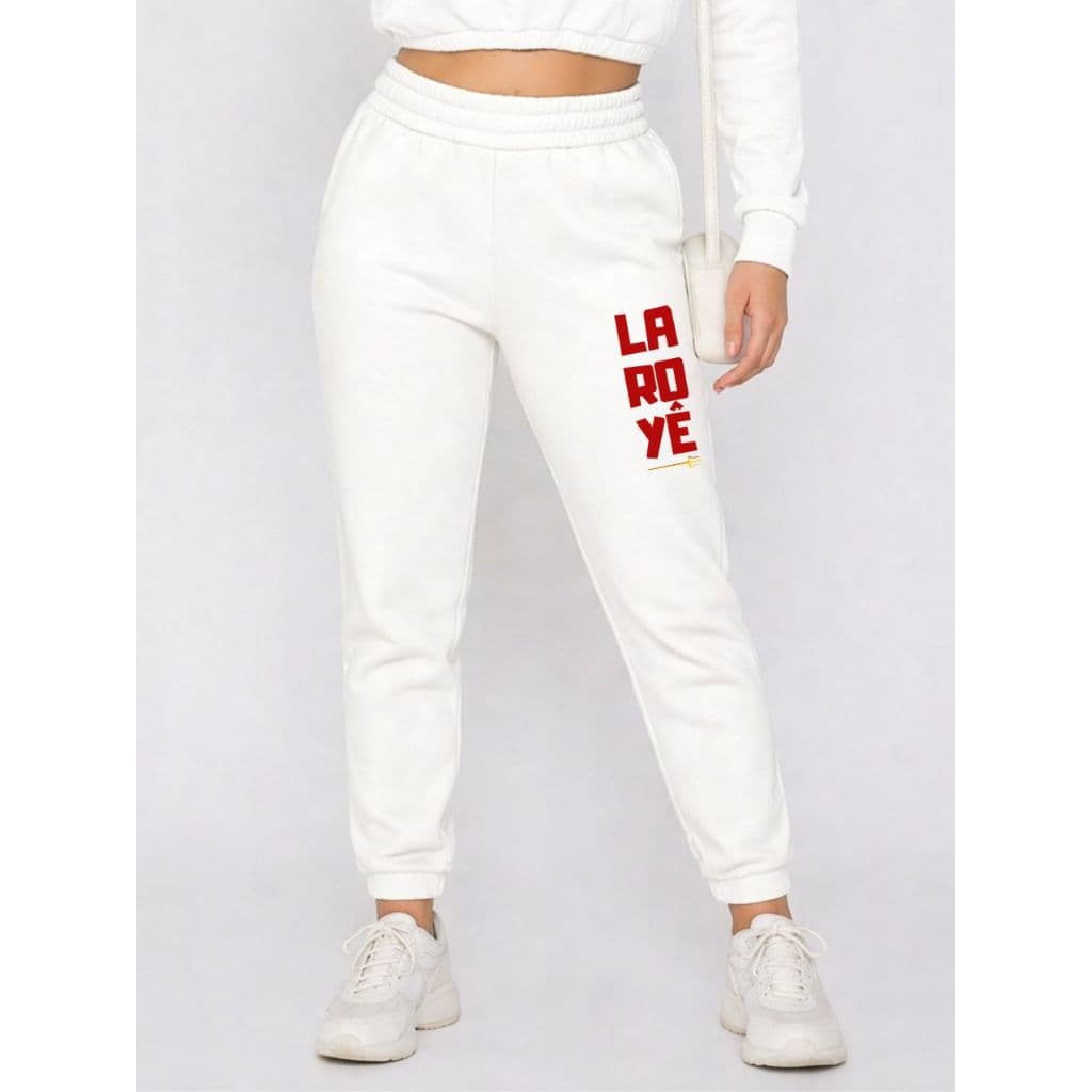 Calça Moletom Modelo Jogger Unissex ou Pantalona Feminina Estampada Axé Fé Laroyê Umbanda Quimbanda Candomblé Moletons