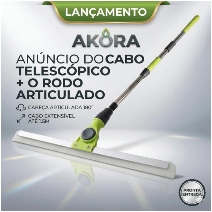 Rodo Mágico Silicone Com Cabo Profissional Inox Daxxen Ákora