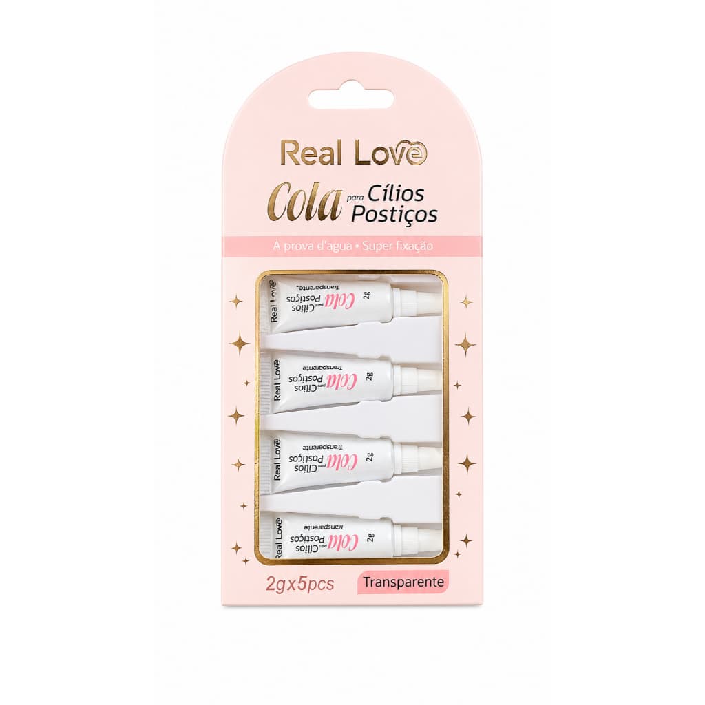 kit c/5 cola de cílios Transparente 2g - Real Love