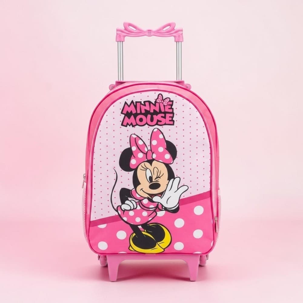 Mochila Feminina De Rodinha Infantil Menina Minnie - Rodinha Silicone