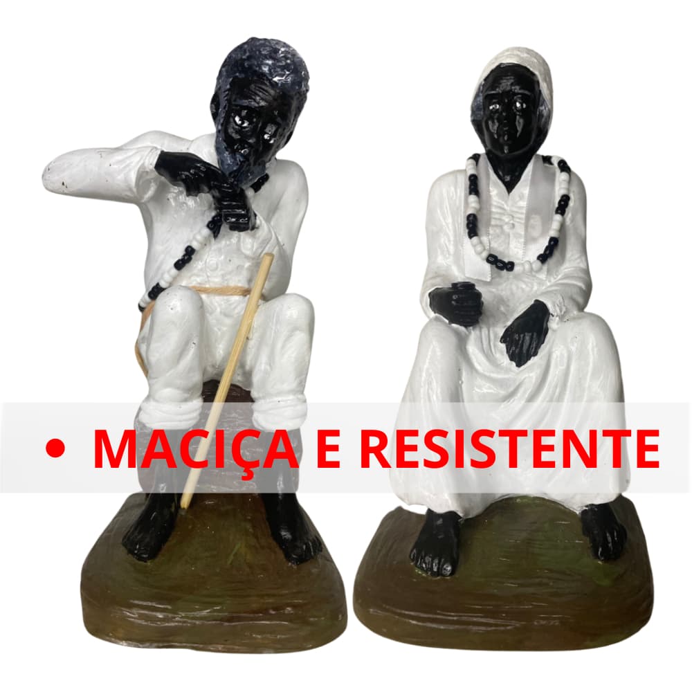 Imagem Casal Preto Velho Preta Velha Altar - Umbanda Candomble - Decoraçao Altar Vovô Vovó Vovo