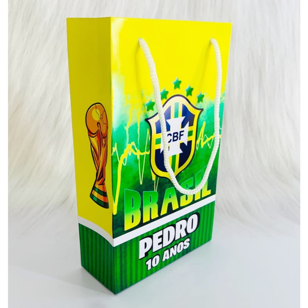 Sacolinha Personalizada Futebol Copa do Mundo Brasil Lembrancinha Festa Infantil Surpresa Aniversário Personalizada