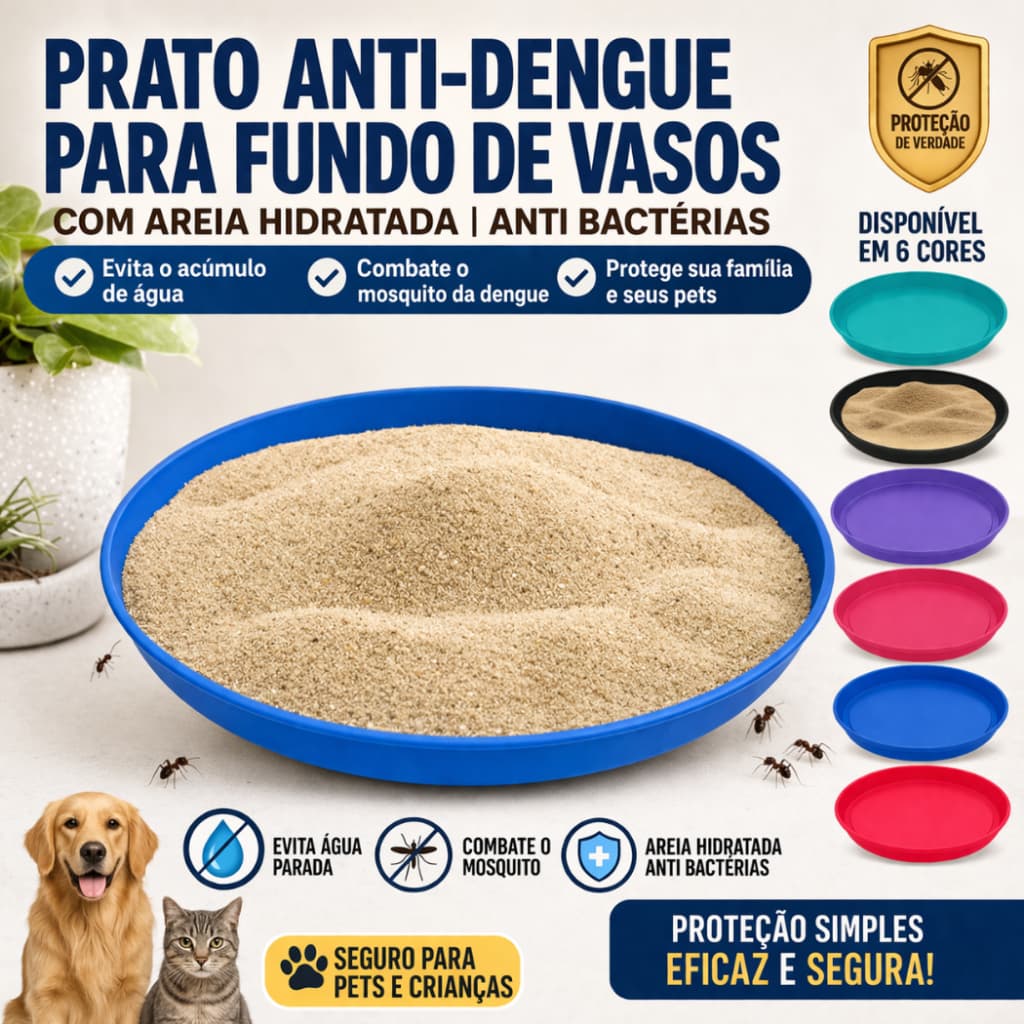 Kit 10 Pratos Anti-Dengue para Vasos de Plantas e Suculentas