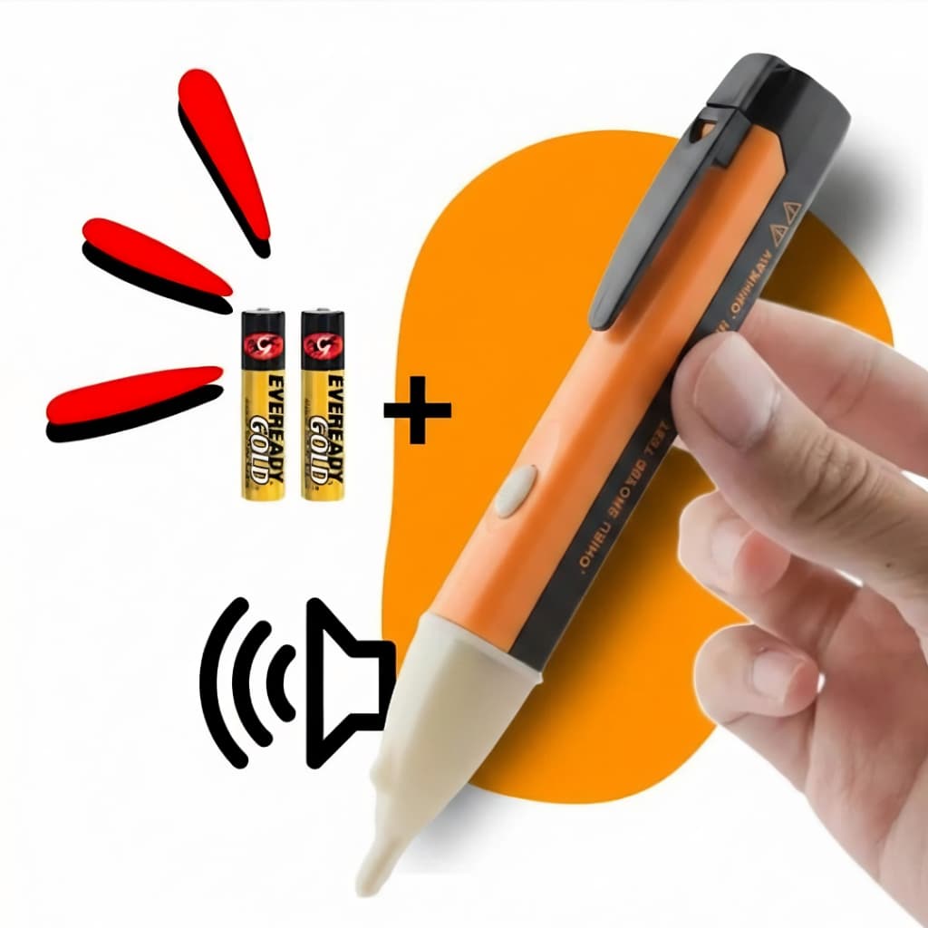 Caneta Detector de Tensão Sem Contato 90-1000V AC Alarme Sonoro e LED para Eletricista