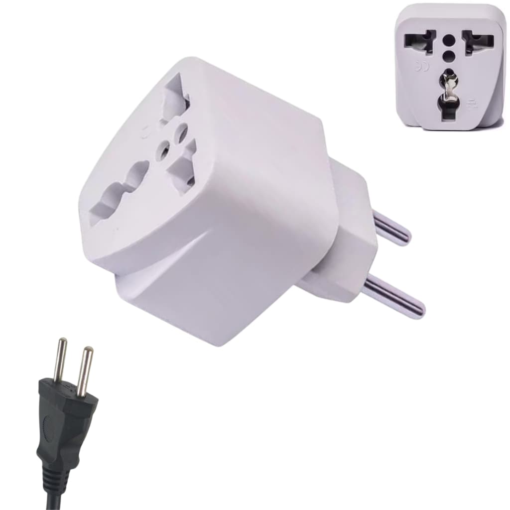 Adaptador Tomada Universal Europeu UK Para Brasil 10A 250V Viagem Residencial
