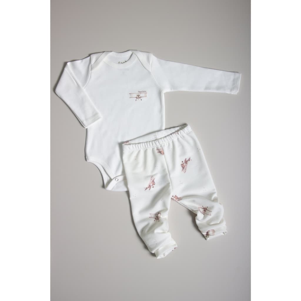 Conjunto Calça e Body Manga Longa Aviões confortavel bebe