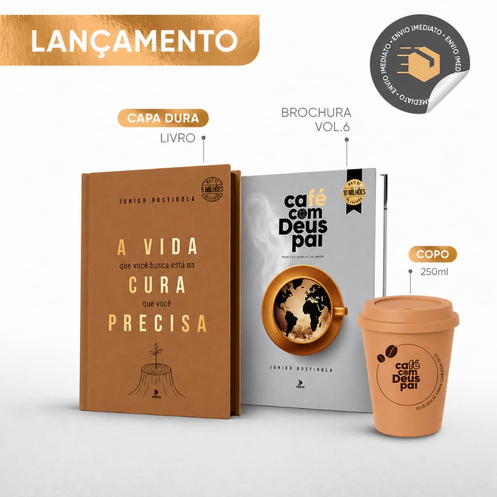 Café Com Deus Pai 2026 + A Vida Que Você Busca está na cura que você precisa + Copo 250ml