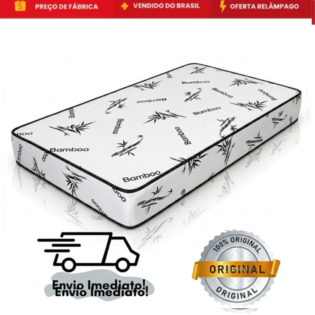 Colchão Solteiro 188x88 D20 Estampado Branco – Conforto e Estilo para Seu Quarto Envio Imediato