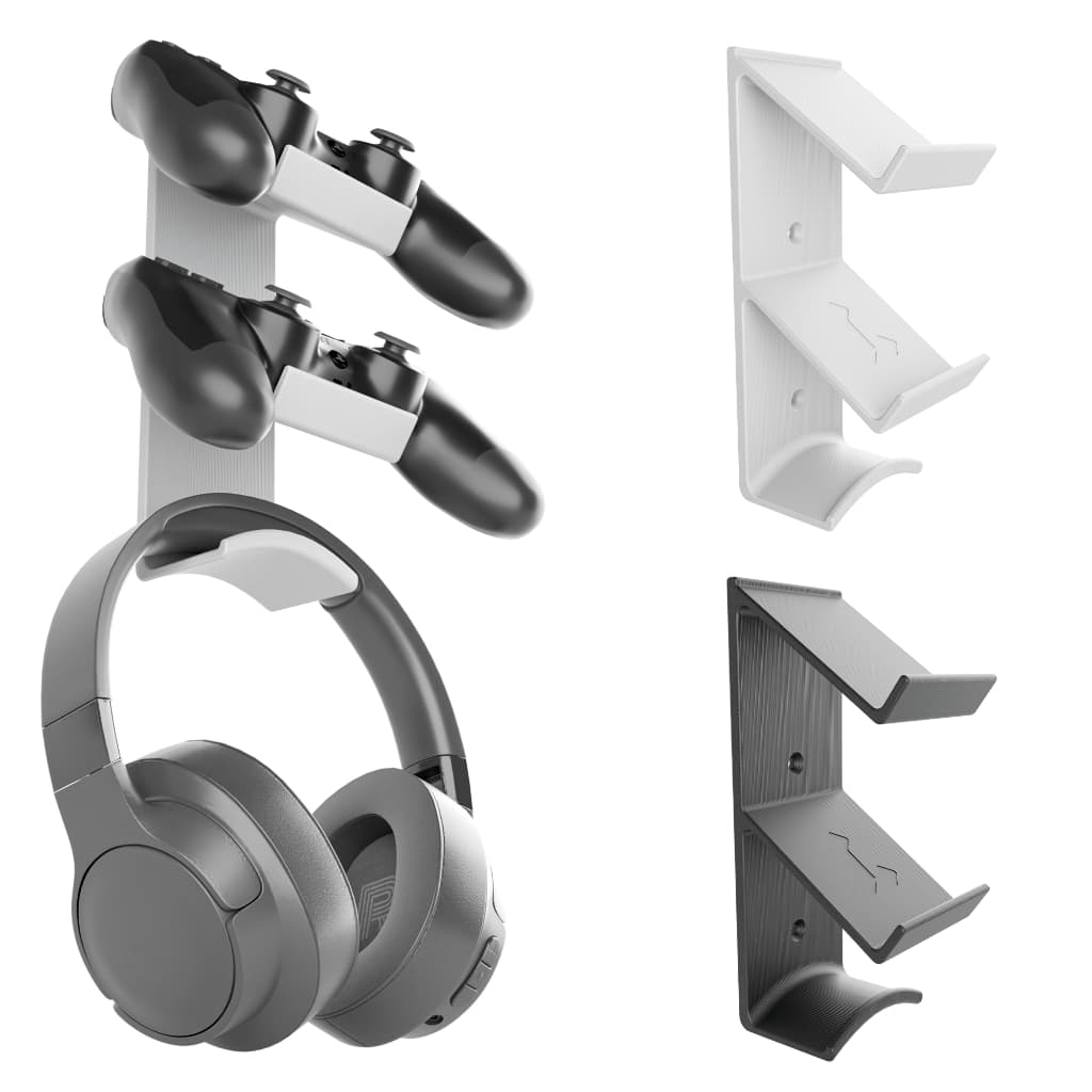 Suporte 3 em 1 Parede Para Controles Xbox Ps4 Ps5 E Headset