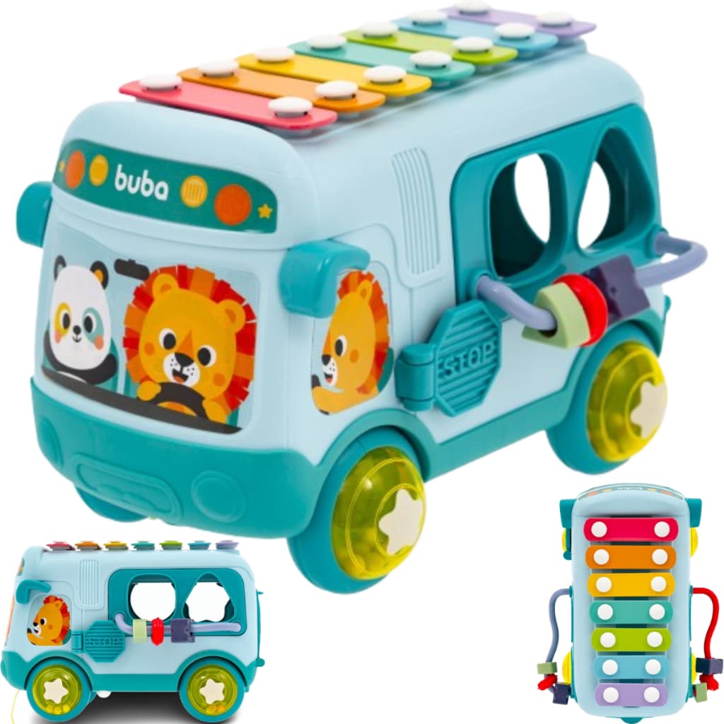 Ônibus De Atividades Buba Com Xilofone E Chocalho Brinquedo