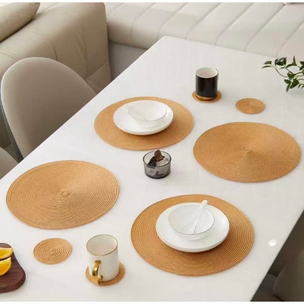 Kit 4 ou 6 Jogo Americano Souplast Redondo Jantar Mesa Posta Cozinha 38cm