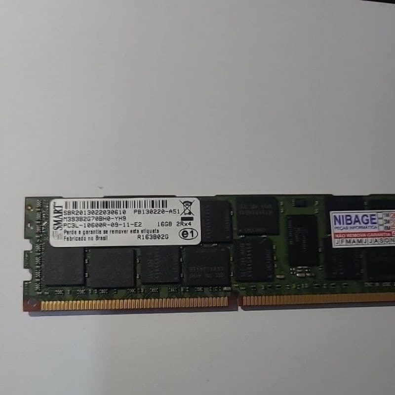 MEMÓRIA SMART 16GB DDR3L ECC PC3L-10600R M393B2G70BH0-YH9 SERVIDOR | OEM  TESTADA | GARANTIA