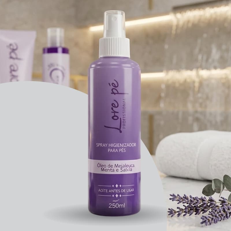 Spray Higienizador DSpray Pés Premium 250ml Antisséptico Antiodor Refrescante Aloe Vera Melaleuca