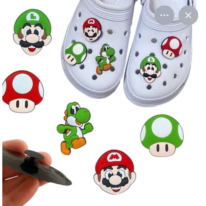 Kit 6 Pins Bottons Lindo Enfeite Babuche Mario Bross