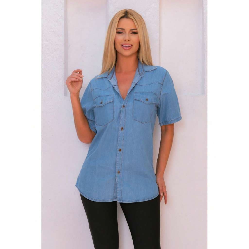 CAMISA JEANS MANGA CURTA