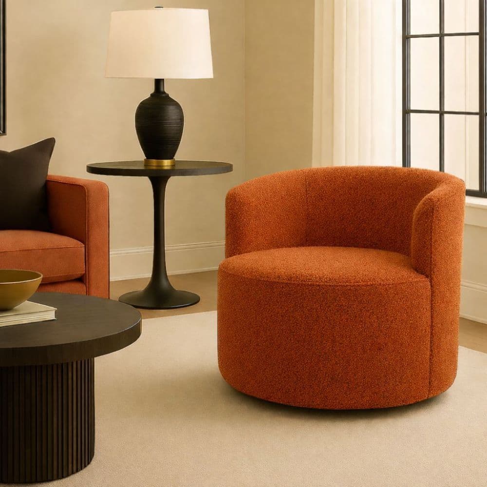 Poltrona Cadeira Orgânica Sofie Luxo Sala Recepção Escritório Salão Moderno Tecido Suede Terracota