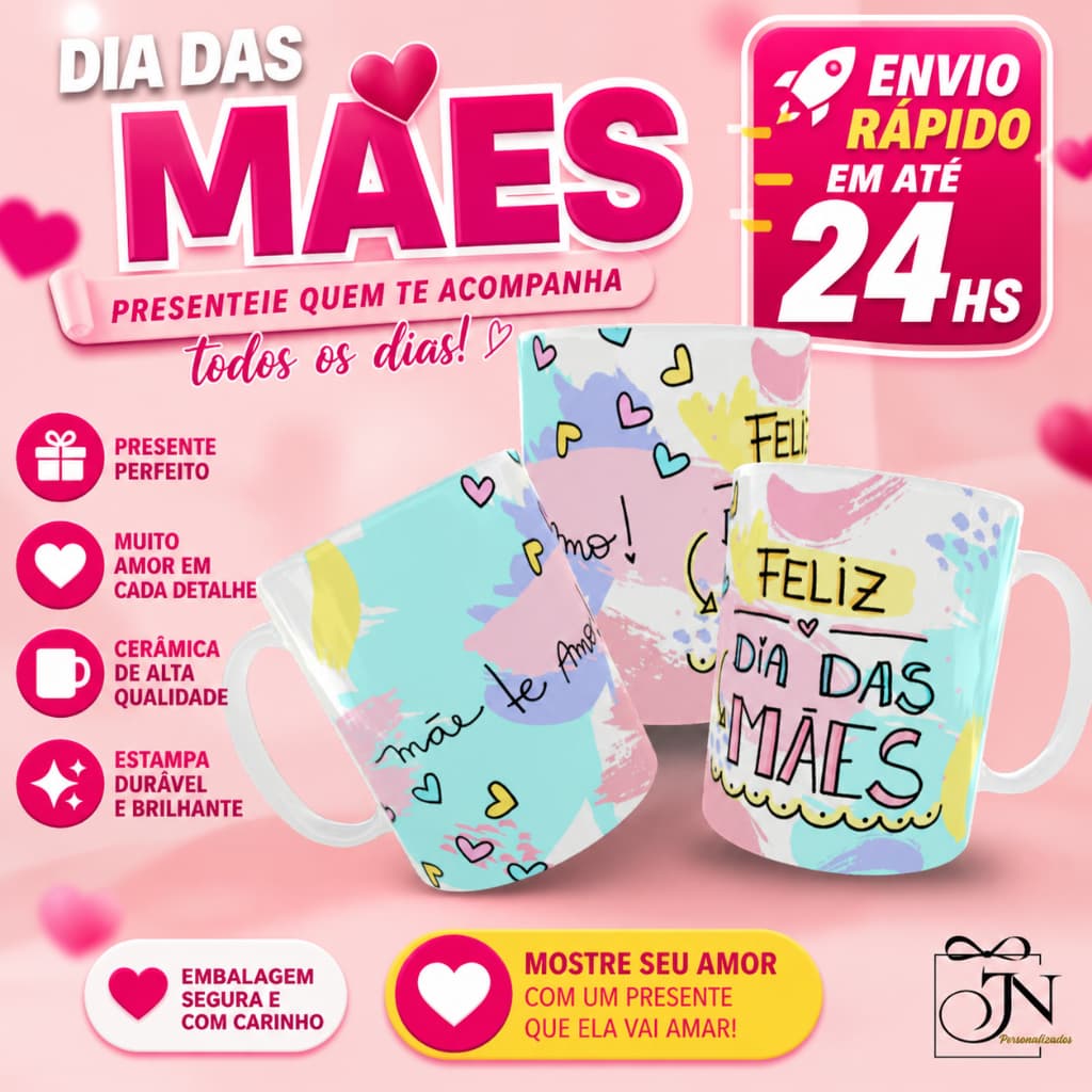 Caneca Dia Das Mães Personalizada com Foto Nome Presente para MÃE 325ml