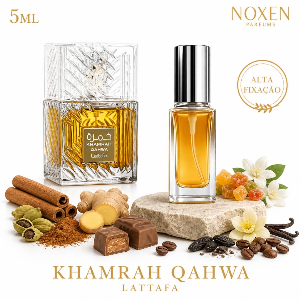 Perfume Masculino 5ml Premium Vidro Spray Khamrah Qahwa Café Doce Intenso Importado