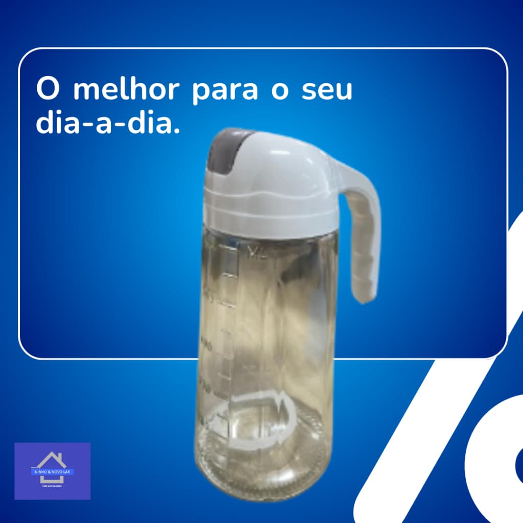 Dispenser Azeite Vidro 630ml com Bico Dosador Galheteiro Óleo Vinagre Cozinha Prático Funcional