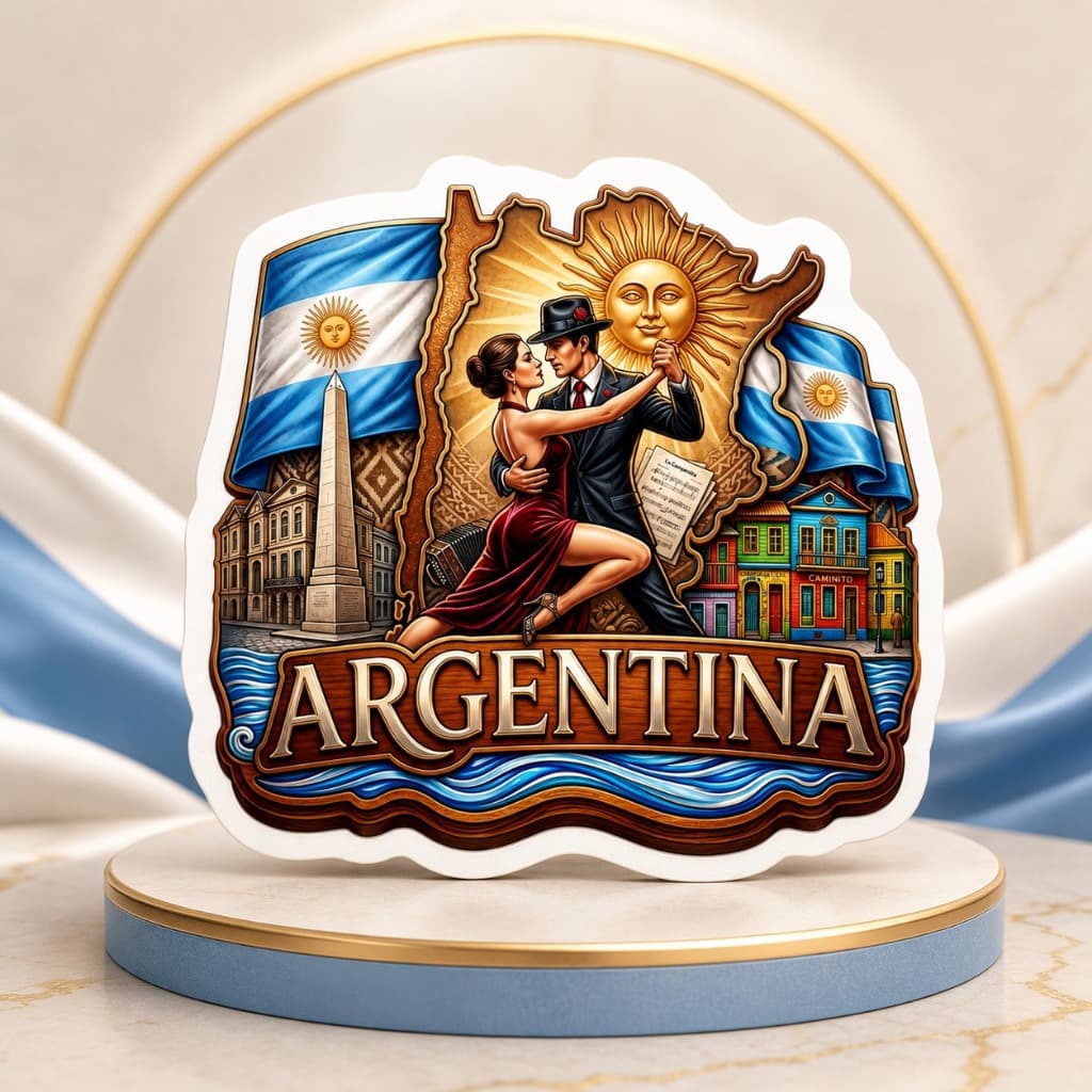 Ímã de Geladeira Argentina Souvenir Turístico