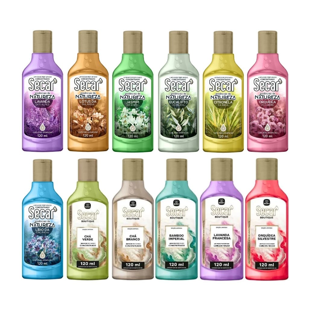 Kit C/12 Limpador Perfumado Concentrado Secar 120ml