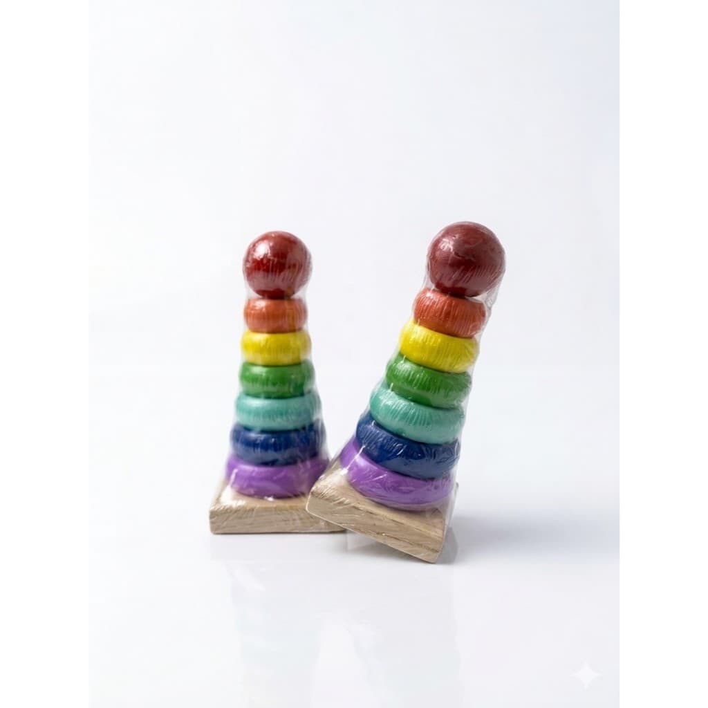 Brinquedo Educativo Torre Encaixe MDF Infantil Coordenação Motora Lógica Criatividade Pequeno