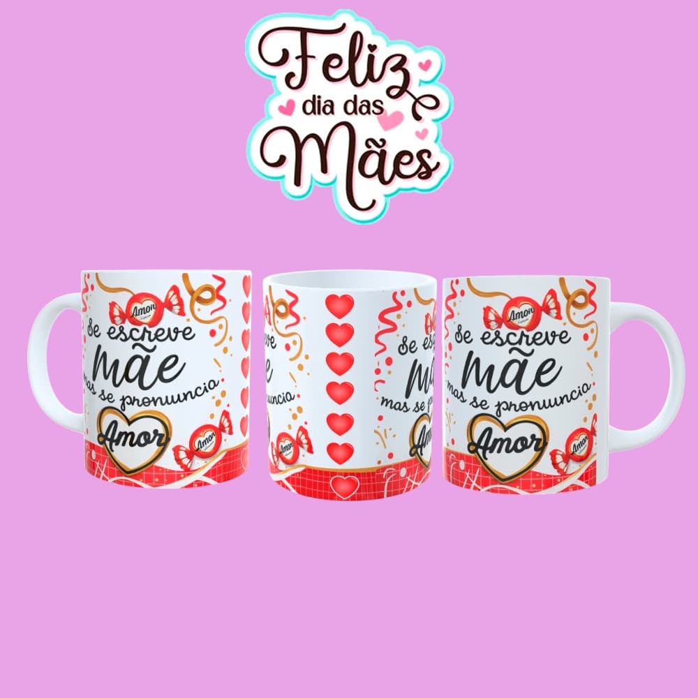 Caneca Personalizada de Ceramica Feliz dia das Mães