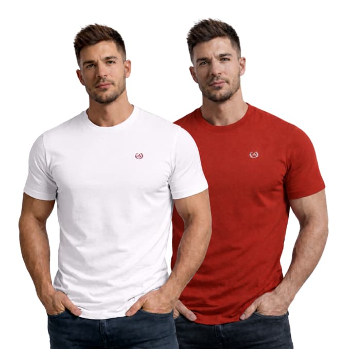 Kit 2 Camisa Gola redonda Masculina  100%Algodão  Premium