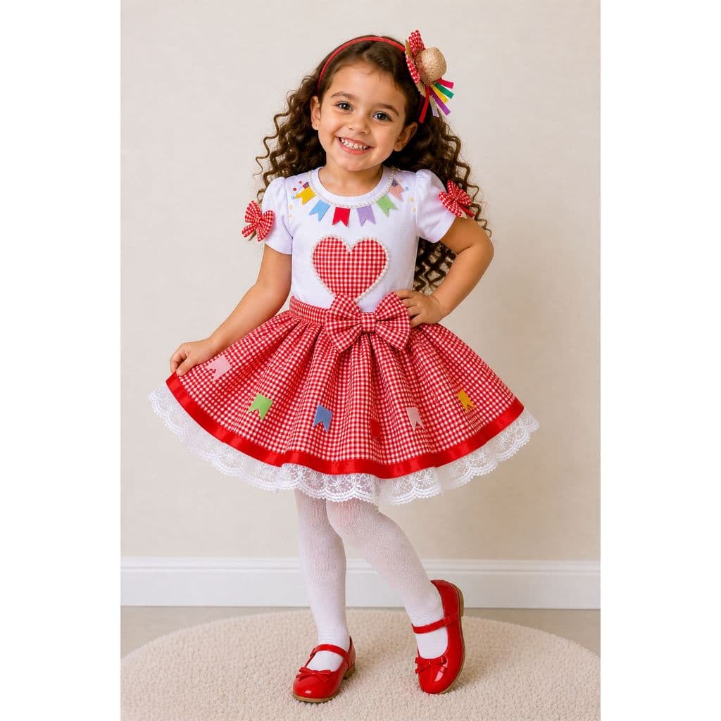 Conjunto Infantil Menina Festa Junina São João Arraiá Country