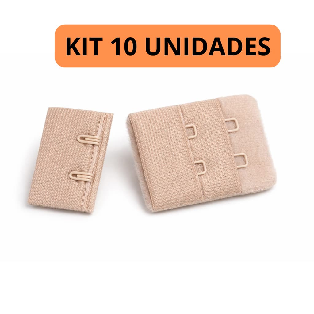 Extensor duplo de Fecho de sutiã comum com 10 unidades cor nude