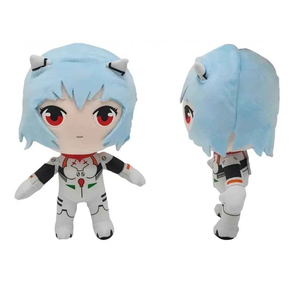 Boneco Rei Ayanami Pelúcia Médio 24cm Evangelion Rei Chiquita Hipoalergênico