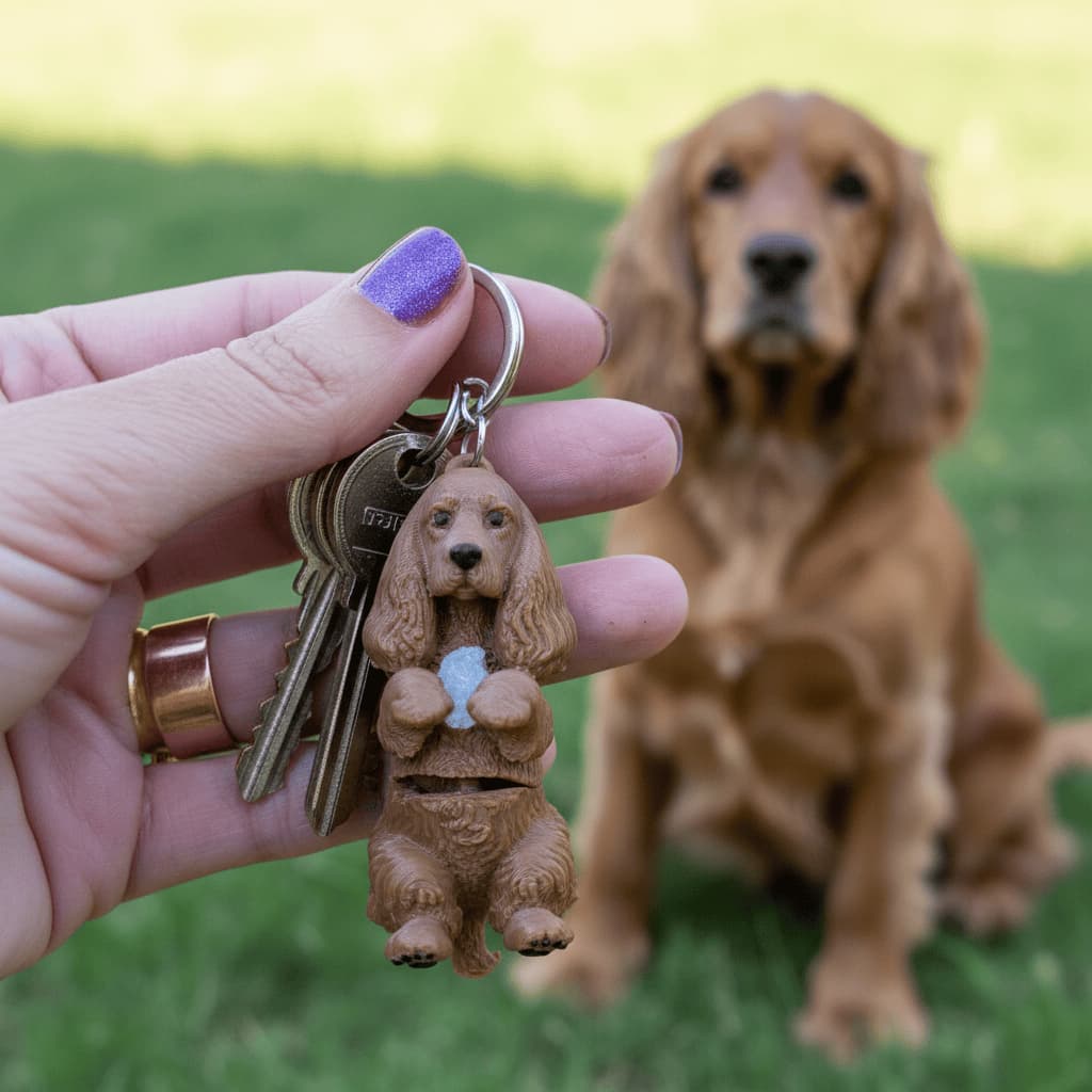 Chaveiro Flexi Cocker Spaniel Cachorrinho Flexível Articulado Chaveirinho Bag Charm Pingentes Mochila Pet Shop Chave
