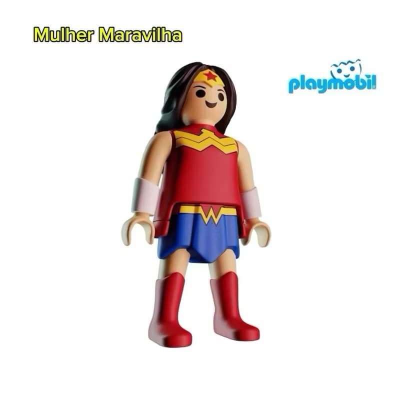 Mulher Maravilha Brinquedo Colecionável Kinder Ovo - Playmobil Coleção DC