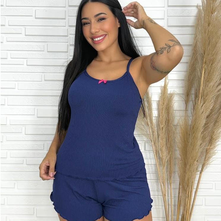 PIJAMA FEMININO SUEDE CANELADO, BABYDOLL CANELADO ONDINHA, SHORTDOLL ONDINHA VIRGÍNIA, MALHA SUEDE CANELADO.
