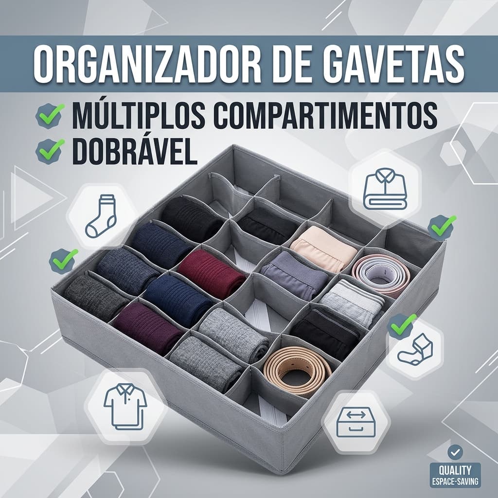 KIT 2, 4, 6 e 8 UND Organizador Gaveta Divisoria Ajustavel Casa Escritorio Cozinha Cinza Plastico Resistente