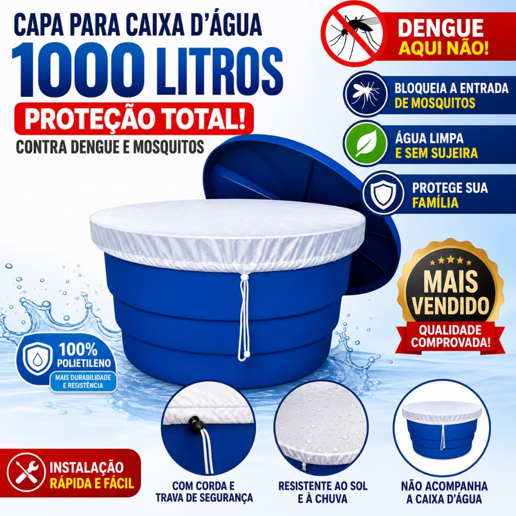 Tela TNT para Caixa D’água 1000 Litros Anti Dengue E Mosquitos 🚫🦟